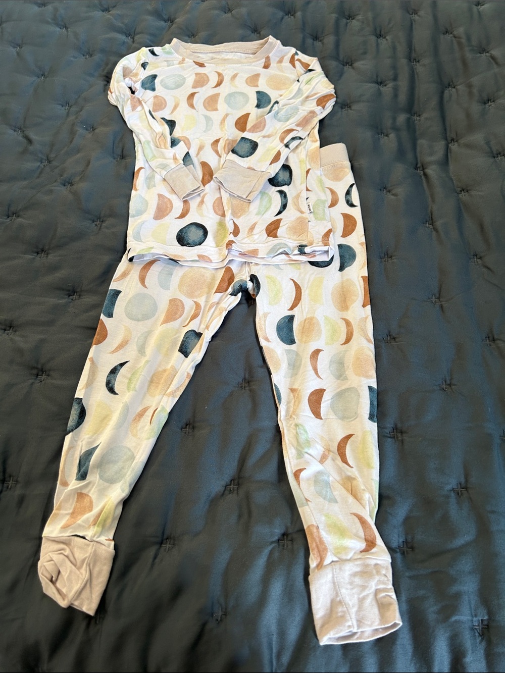 Little Sleepies Neutral Moon Print Pajama Set
